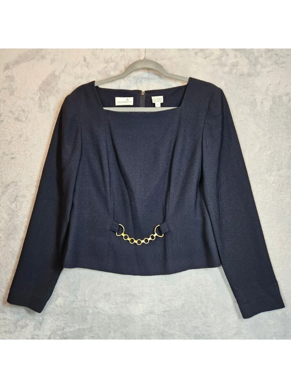 Liz Claiborne blouse skirt set Womens 8 Black Career Business Party Formal Class